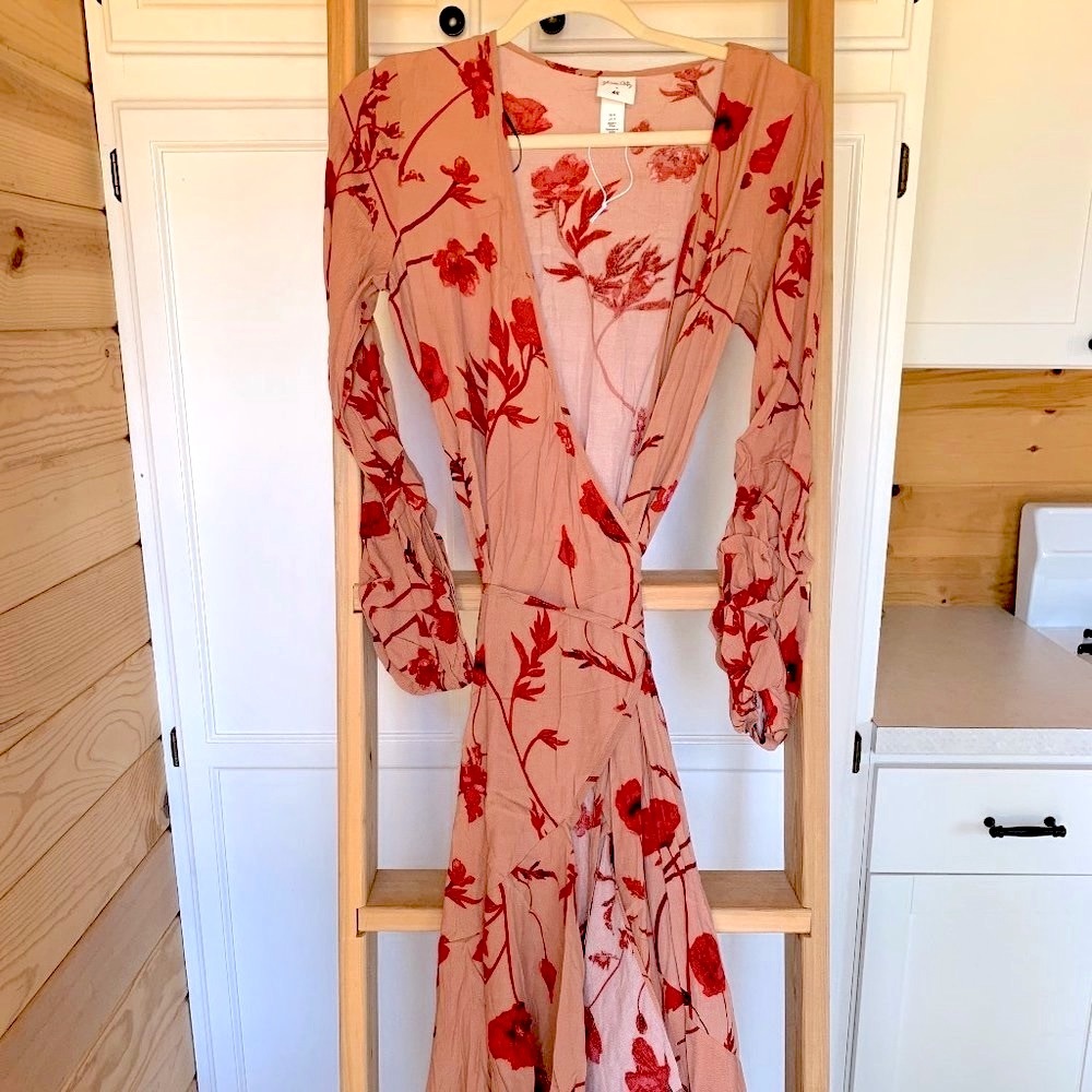 JOHANNA ORTIZ x H&M Dress Wrap Front Crepe Floral Maxi Party Dress X-Small